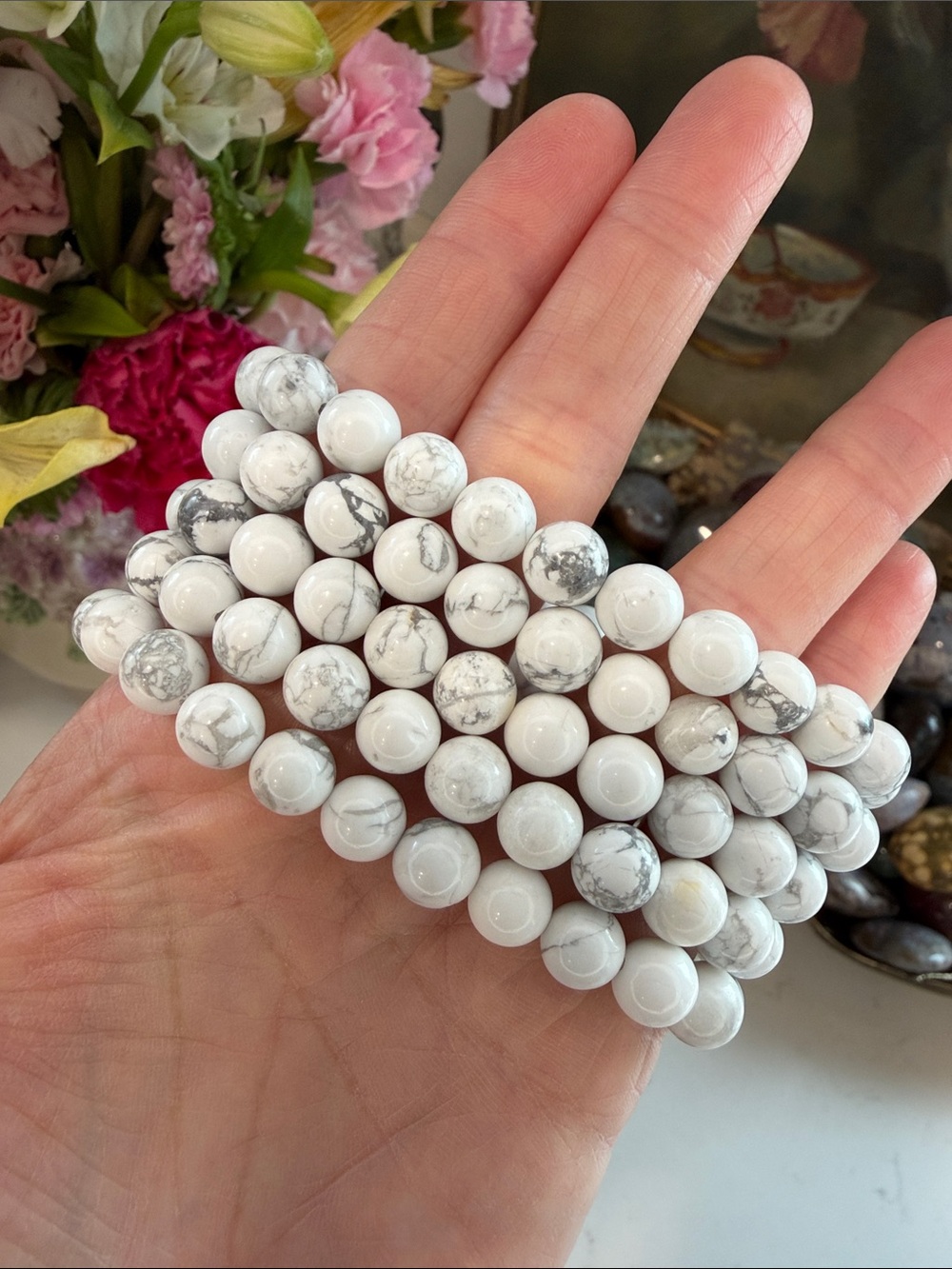 White Howlite Bracelet (listing is for 1): B1202
